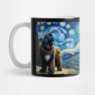 Starry Newfoundland Dog Portrait - Pet Portrait Mug